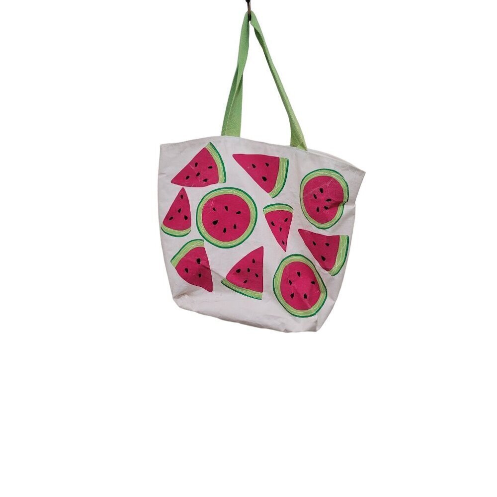 WATERMELOW WOMEN'S XLARGE CAPACITY SHOULDER SHOPPING WHITE AND RED BAG
